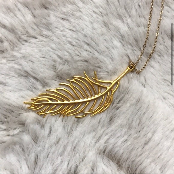 Gorjana long gold leaf necklace - Picture 2 of 6